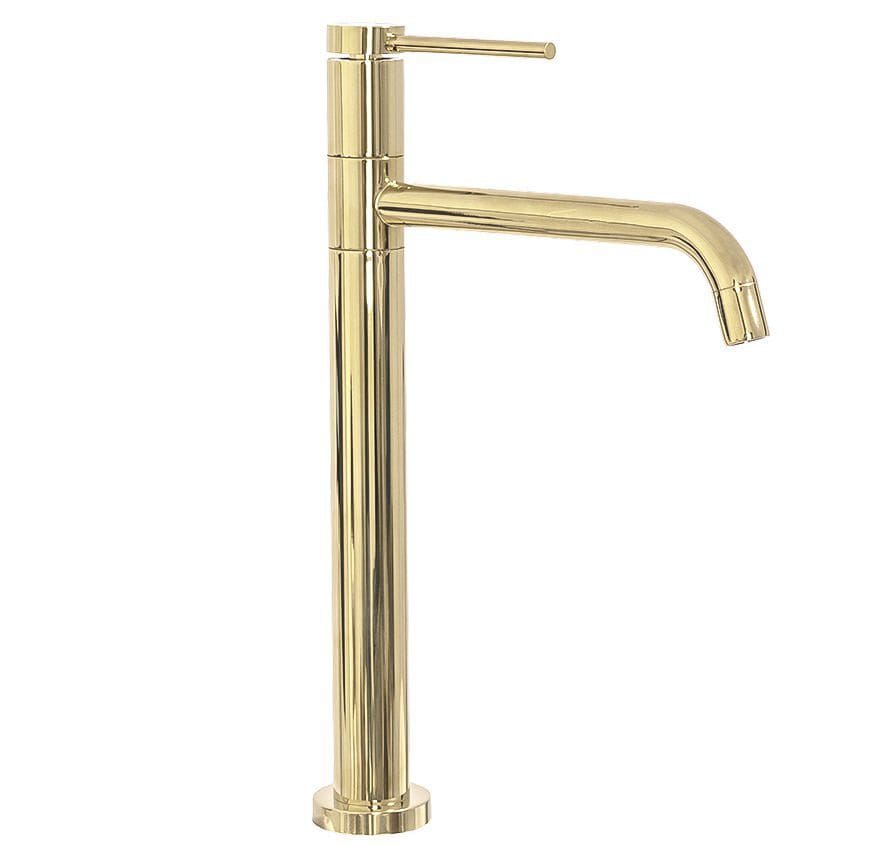 Baterie pentru lavoar Rea Lugano Slim High , auriu lucios