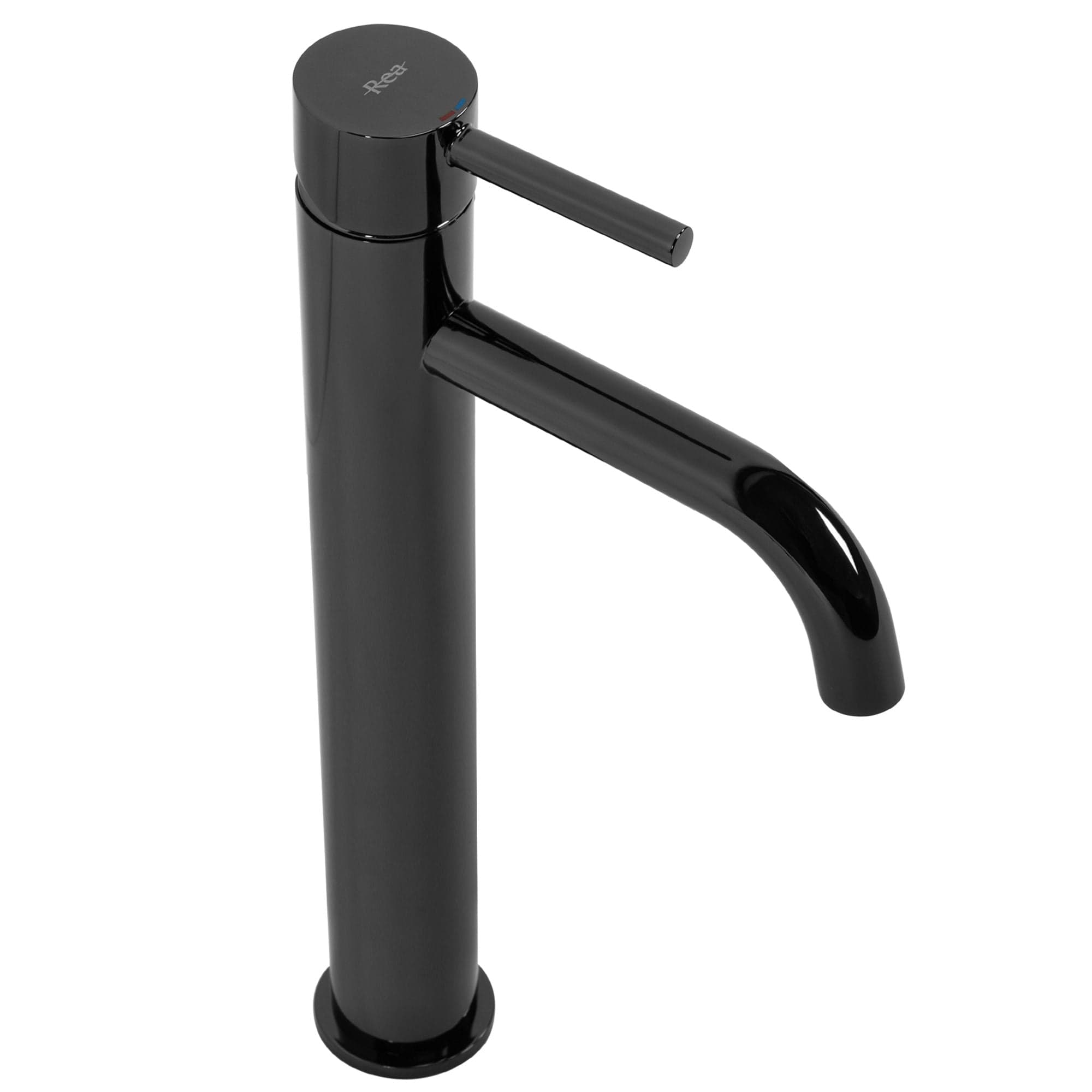 Baterie pentru lavoar Rea Lungo High, negru lucios