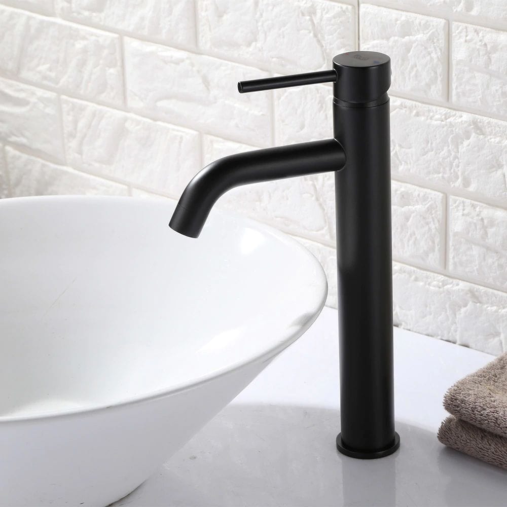 Baterie pentru lavoar Rea Lungo High, negru mat