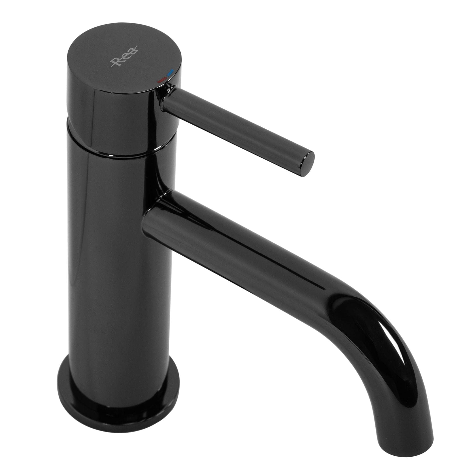 Baterie pentru lavoar Rea Lungo Low, negru lucios