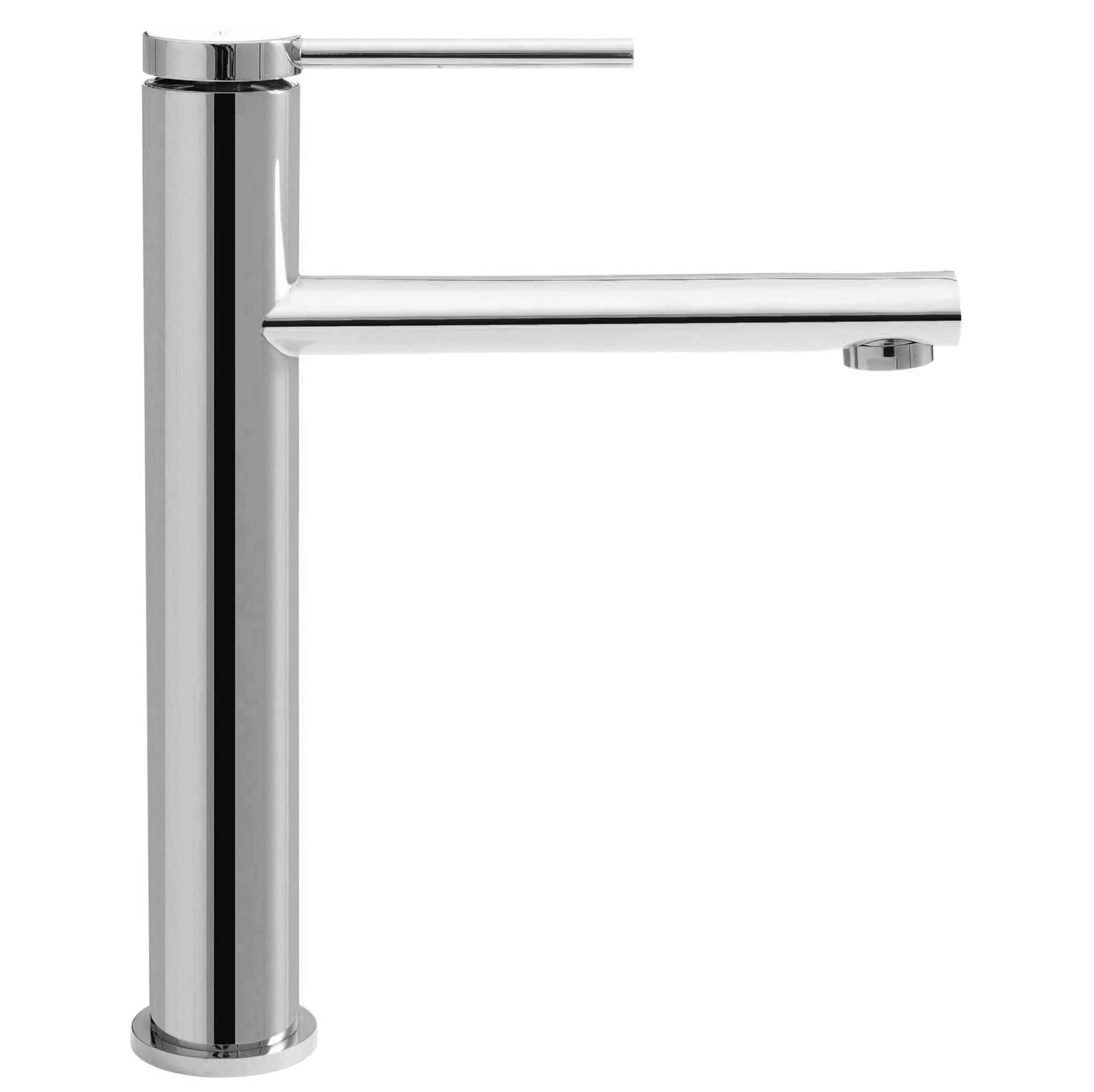 Baterie pentru lavoar Rea Oval High, argintiu lucios