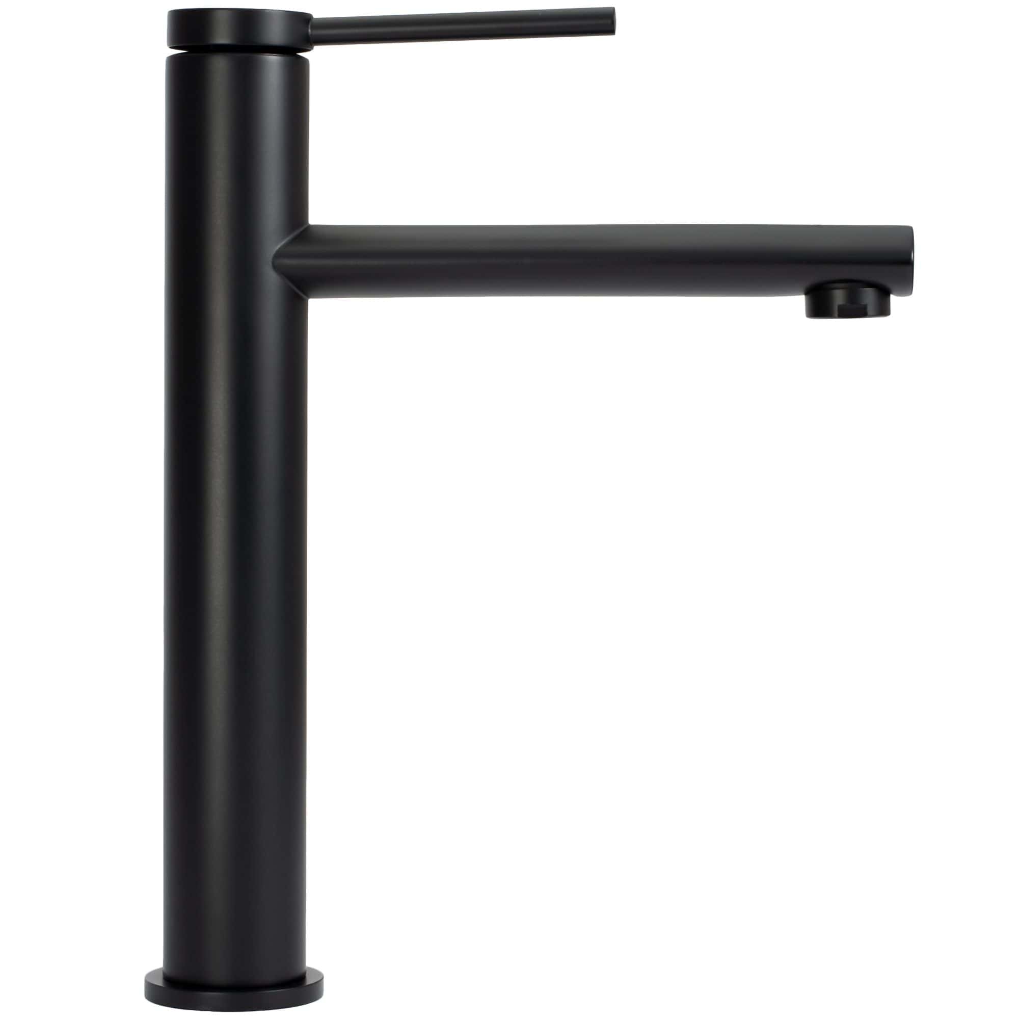 Baterie pentru lavoar Rea Oval High, negru mat