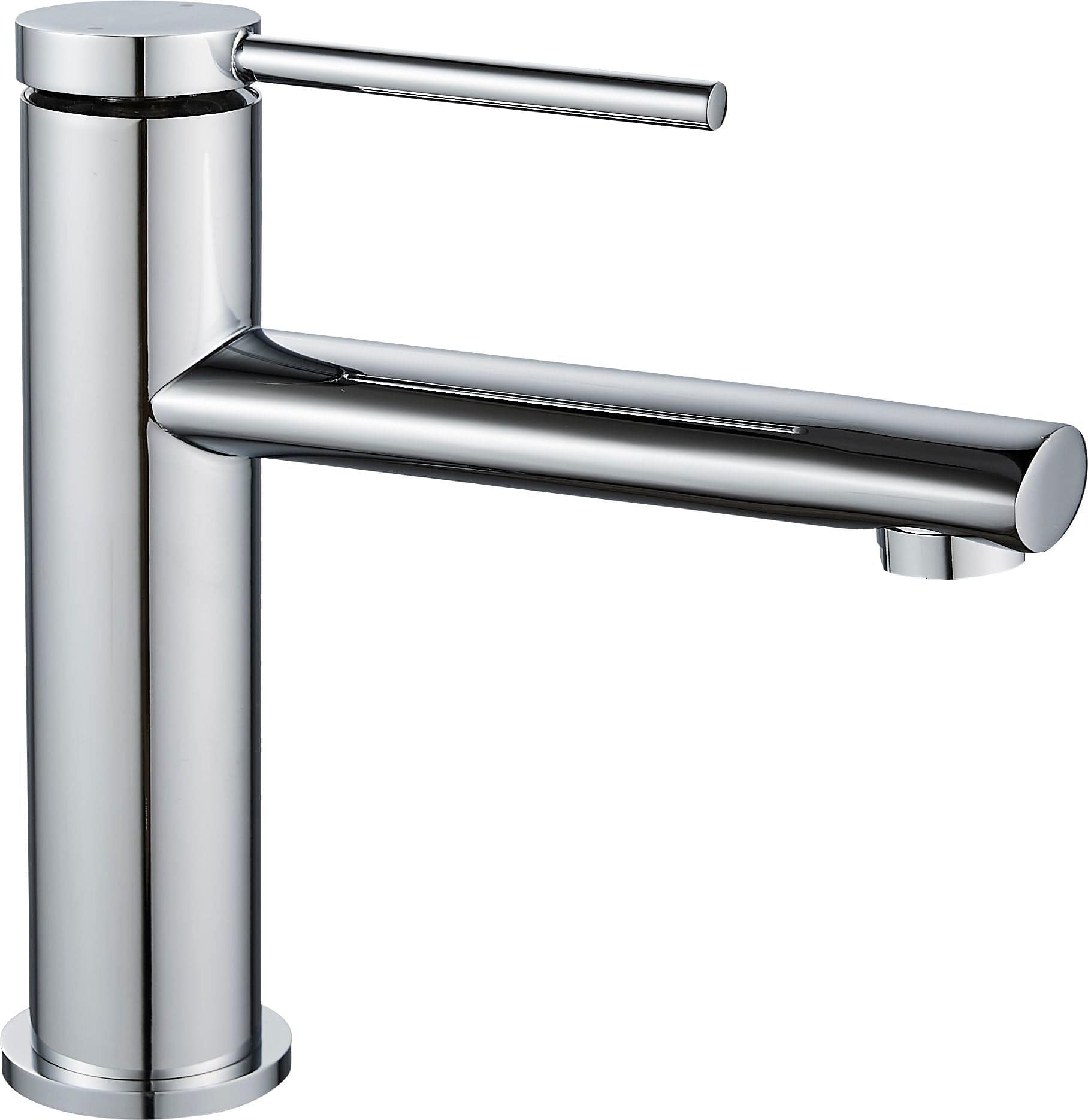 Baterie pentru lavoar Rea Oval Low, argintiu lucios