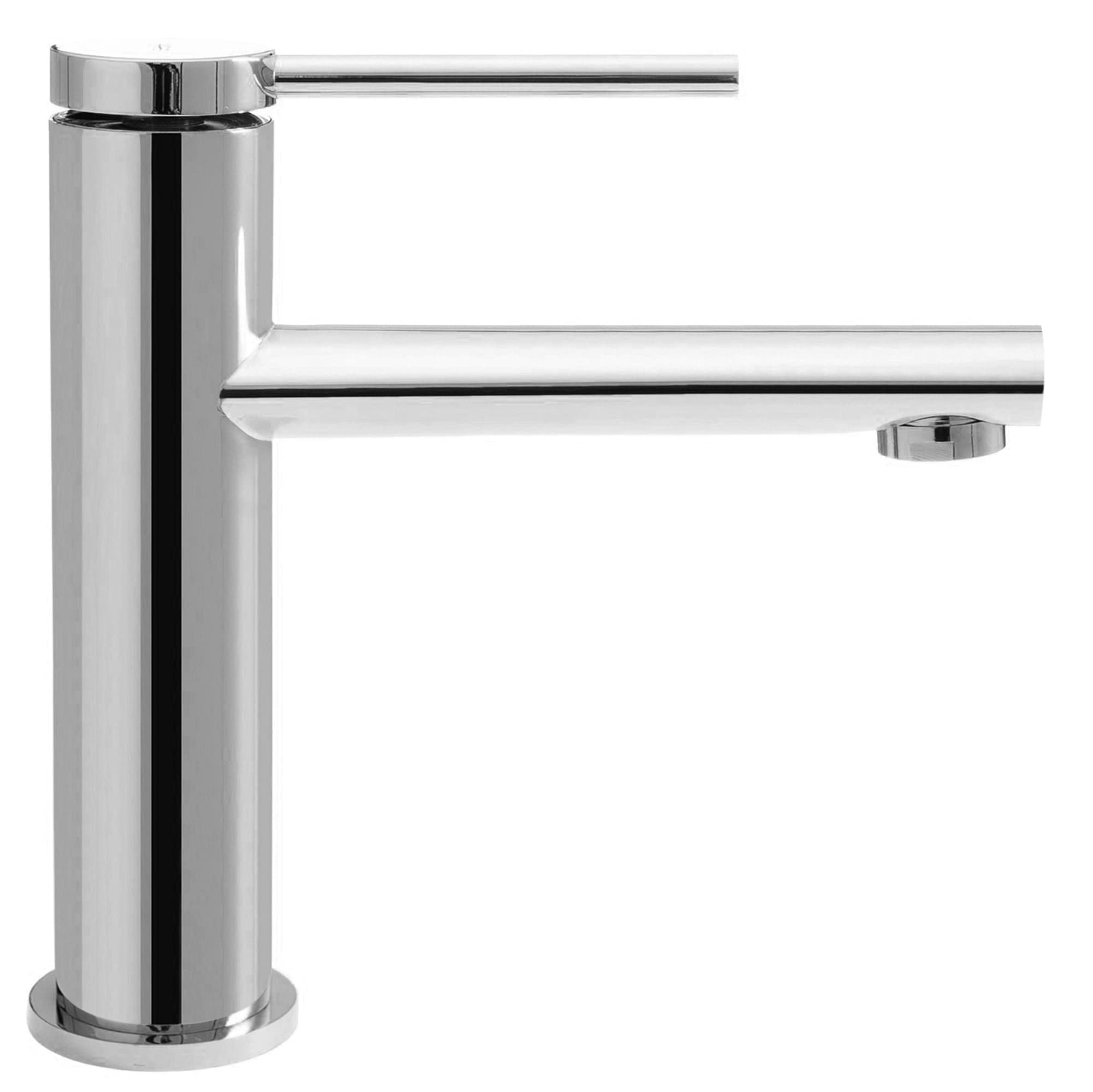 Baterie pentru lavoar Rea Oval Low, argintiu lucios