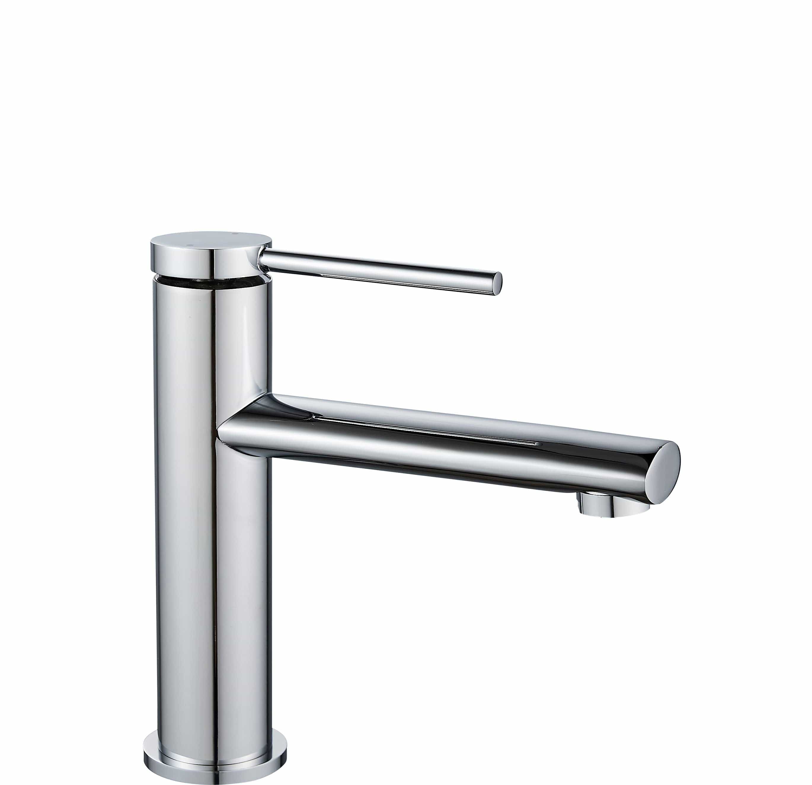 Baterie pentru lavoar Rea Oval Low, argintiu lucios