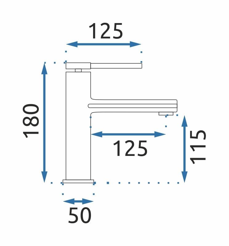 Baterie pentru lavoar Rea Oval Low, auriu lucios