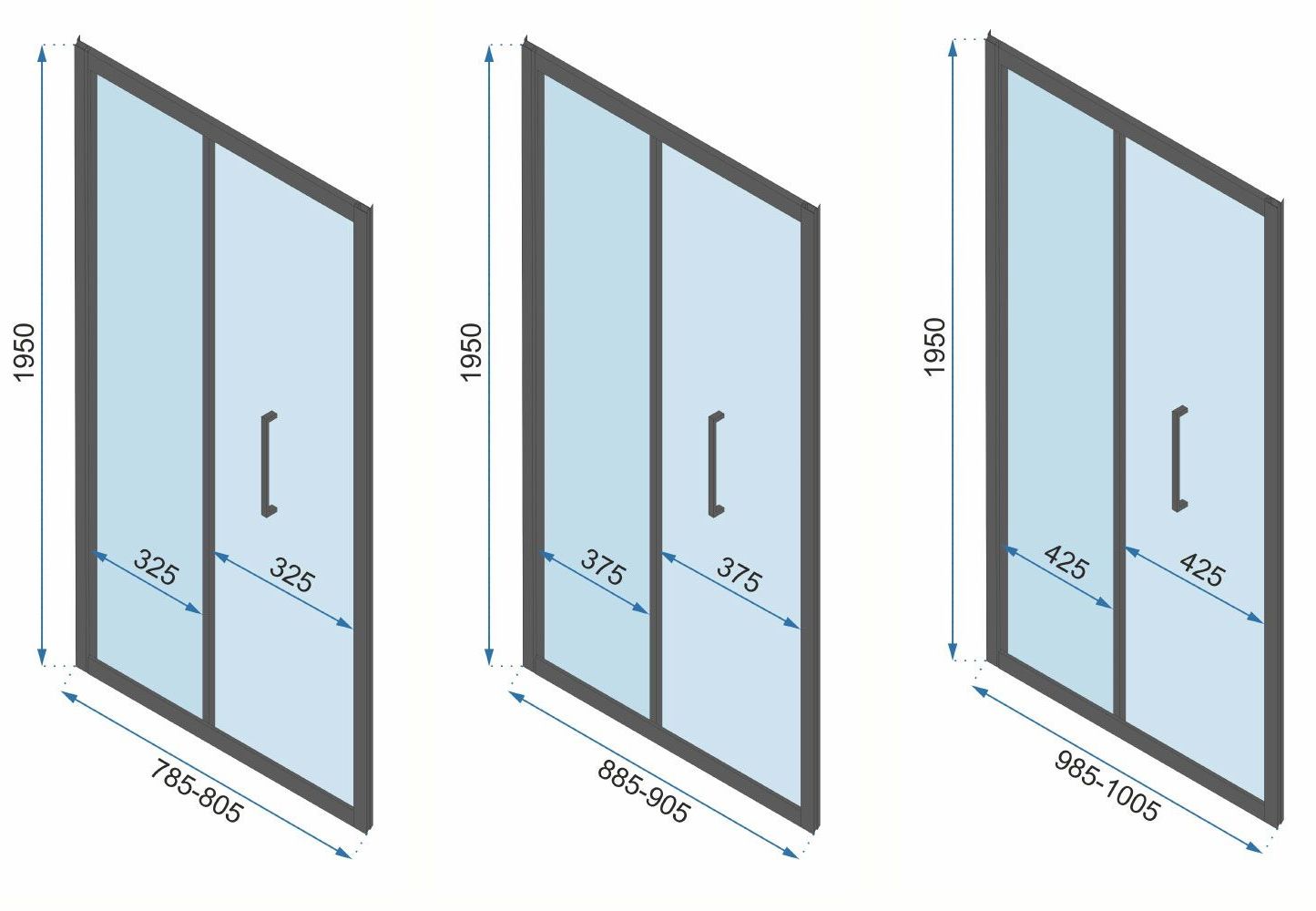 Cabină de duș de perete Rea Rapid Fold, auriu, 80x100 cm