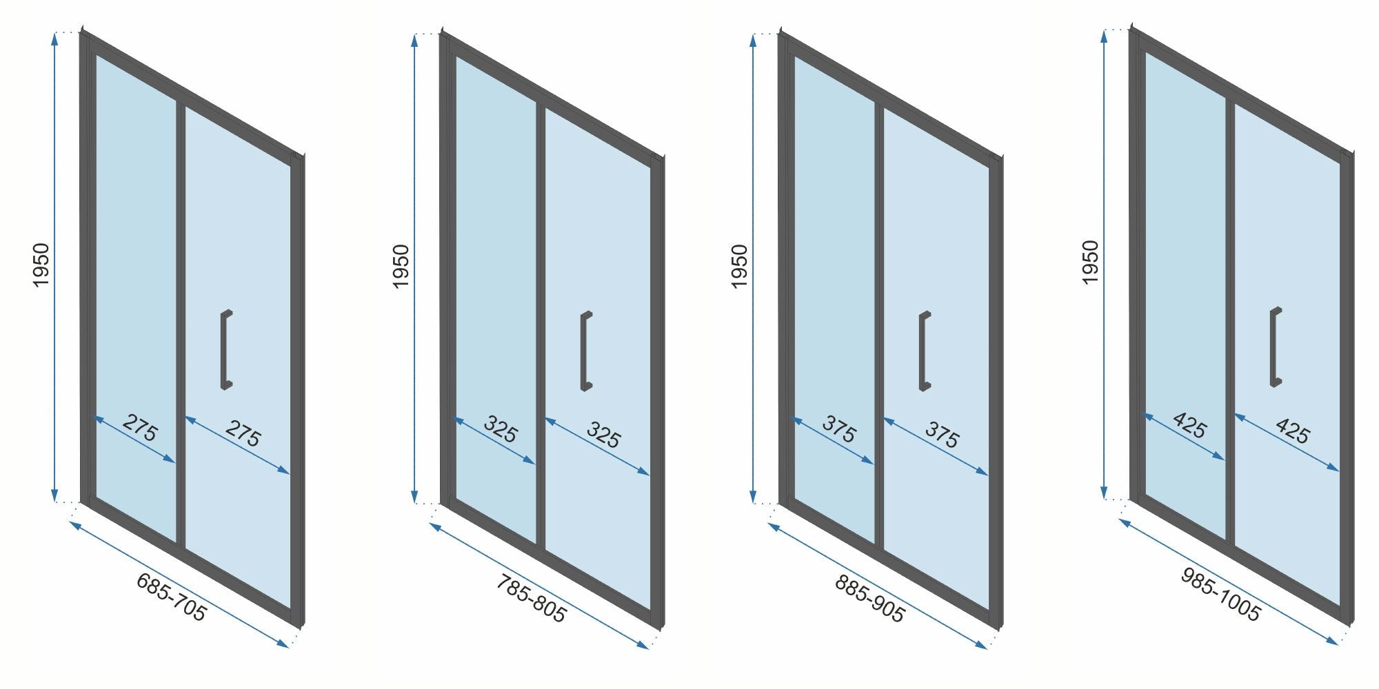 Cabină de duș de perete Rea Rapid Fold, negru, 80x80 cm