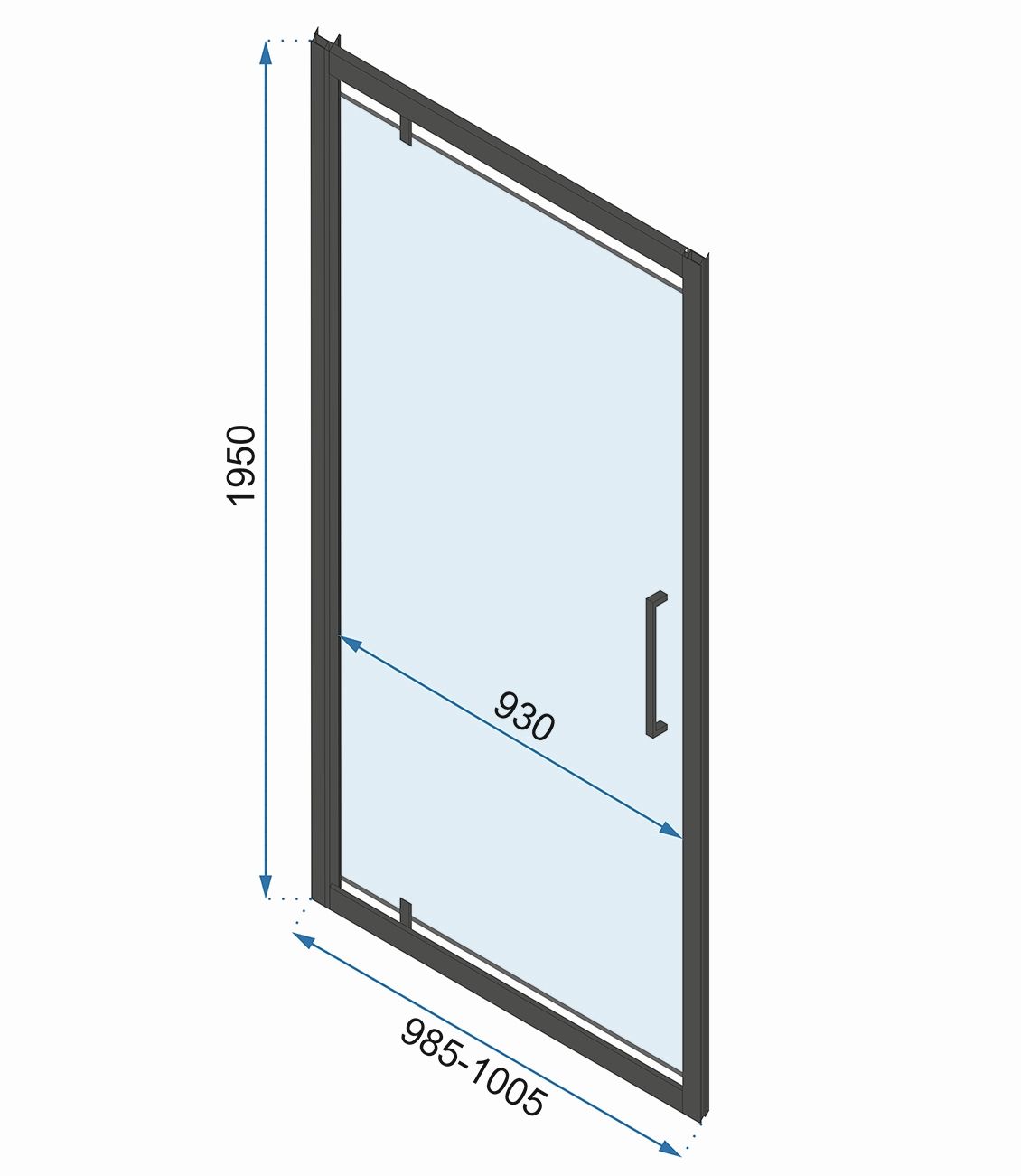 Cabină de duș de perete Rea Rapid Swing, crom, 100x100 cm