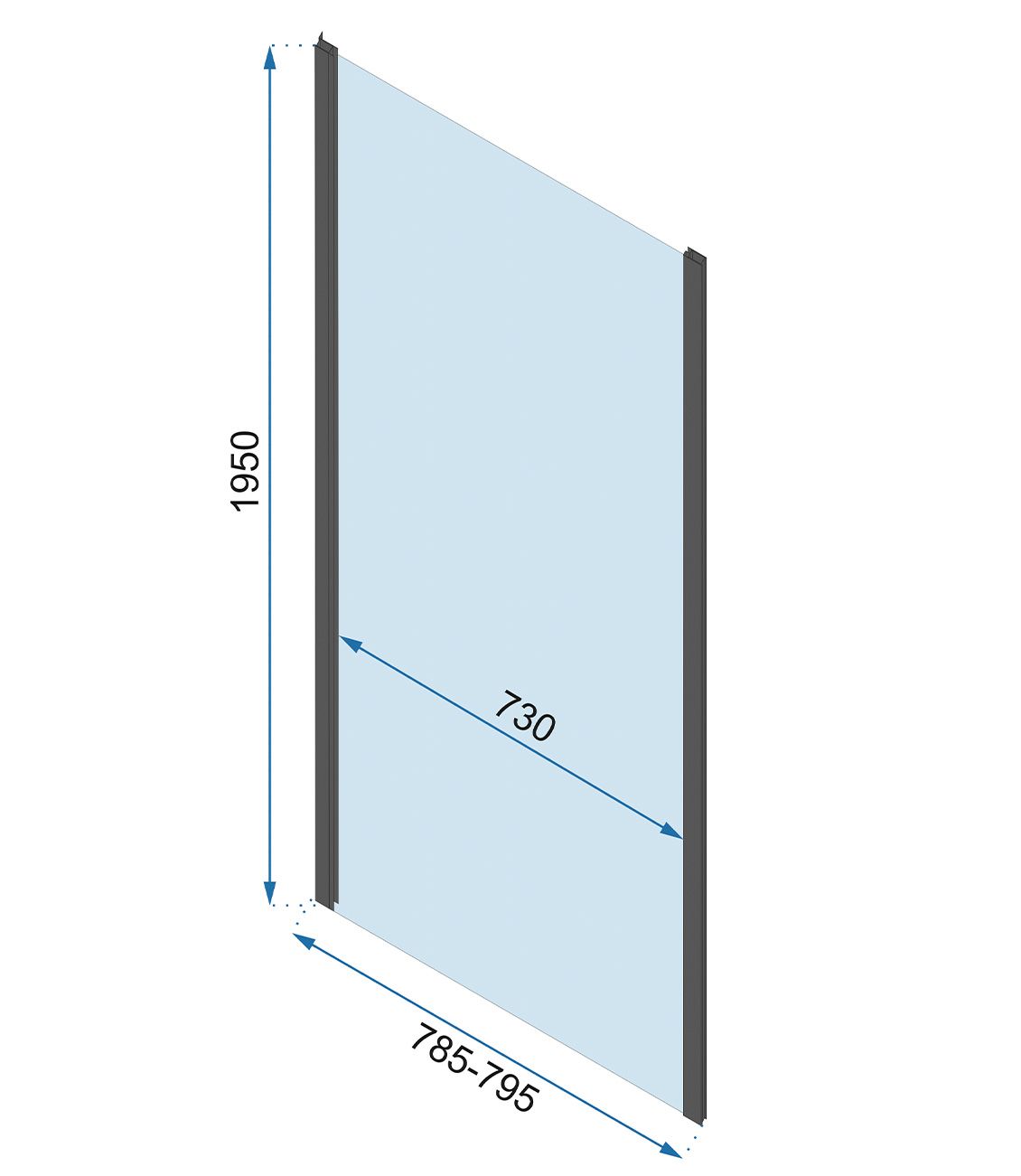 Cabină de duș de perete Rea Rapid Swing, crom, 100x80 cm