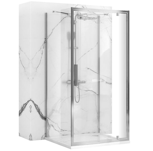Cabină de duș de perete Rea Rapid Swing, crom, 90x80 cm