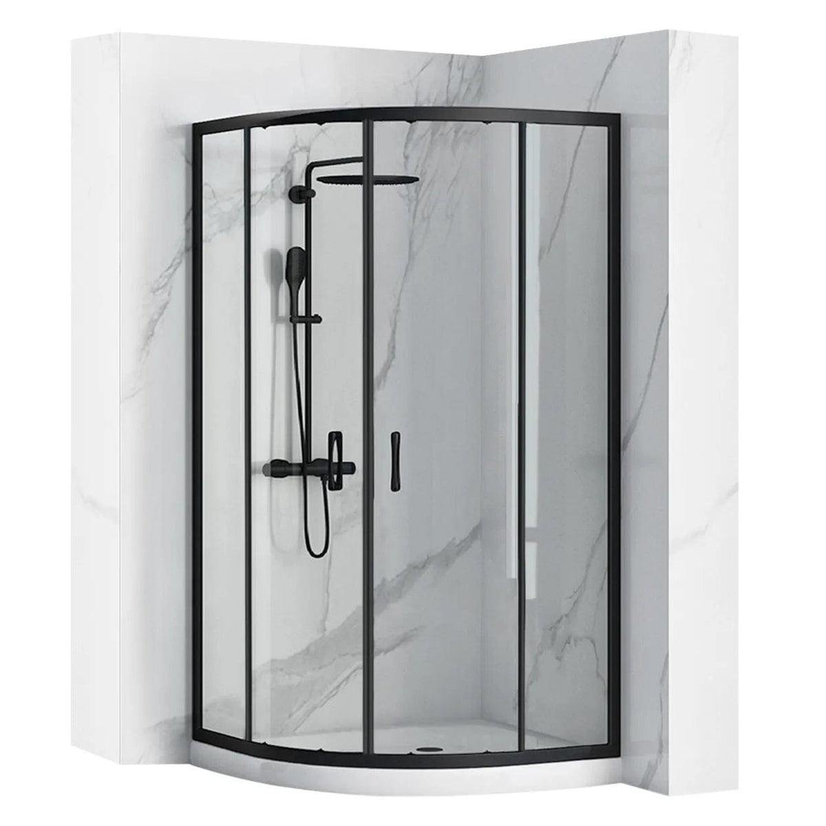 Cabină de duș Rea Look, negru - 80x80 cm