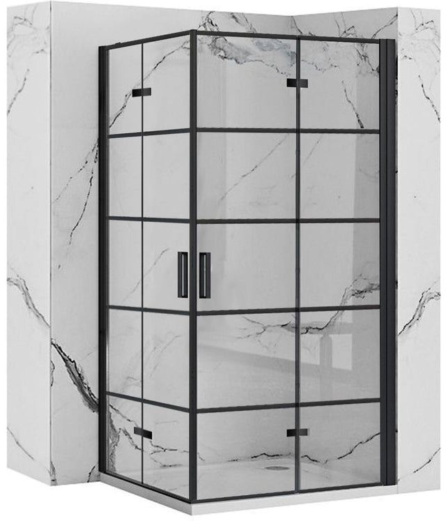 Cabină de duș Rea Molier double, negru, 110x110 cm