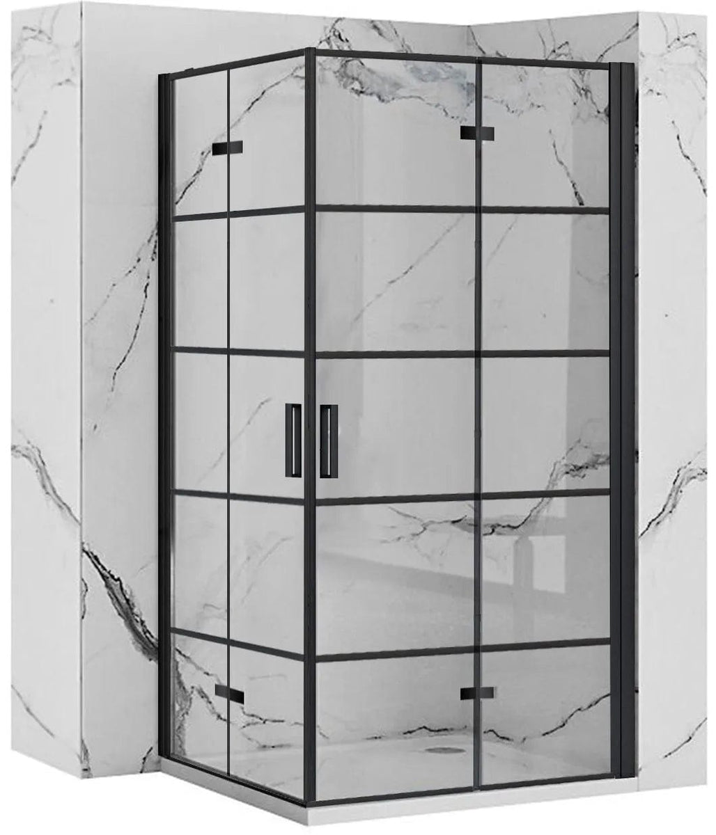 Cabina De Dus Rea Molier Double, Negru - 80x90 Cm