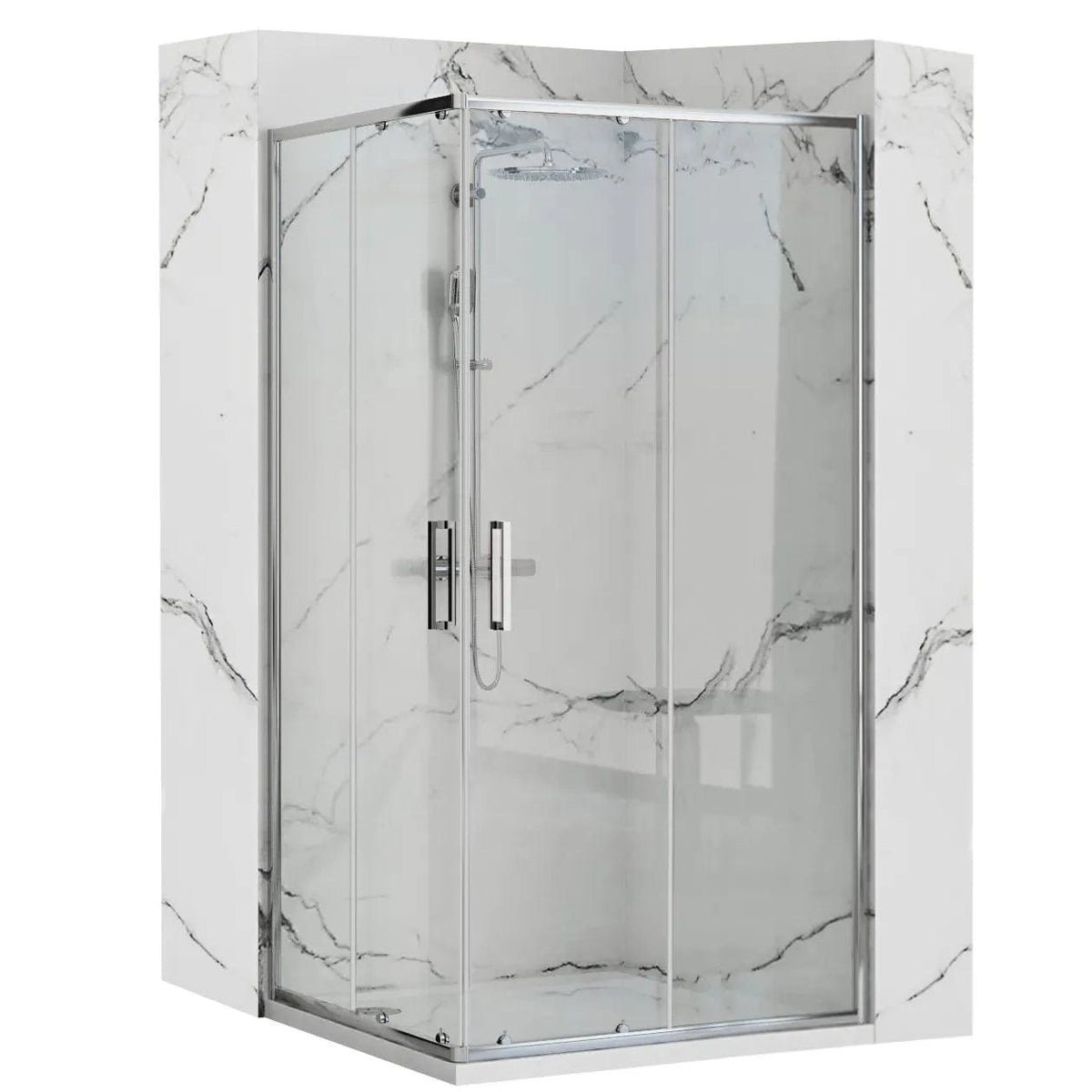 Cabină de duș Rea Punto, argintiu lucios - 90x90 cm