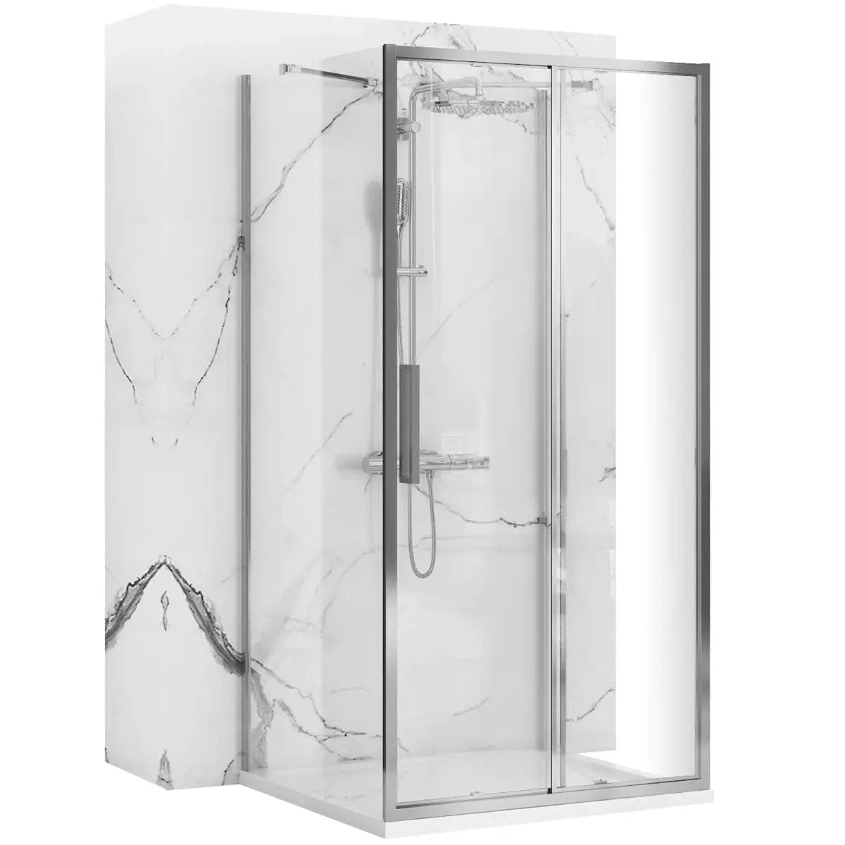 Cabină de duș Rea Rapid Slide, argintiu lucios - 150x80 cm