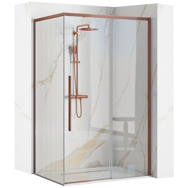 Cabina de dus Rea Solar 100x80 cm – profil cupru periat