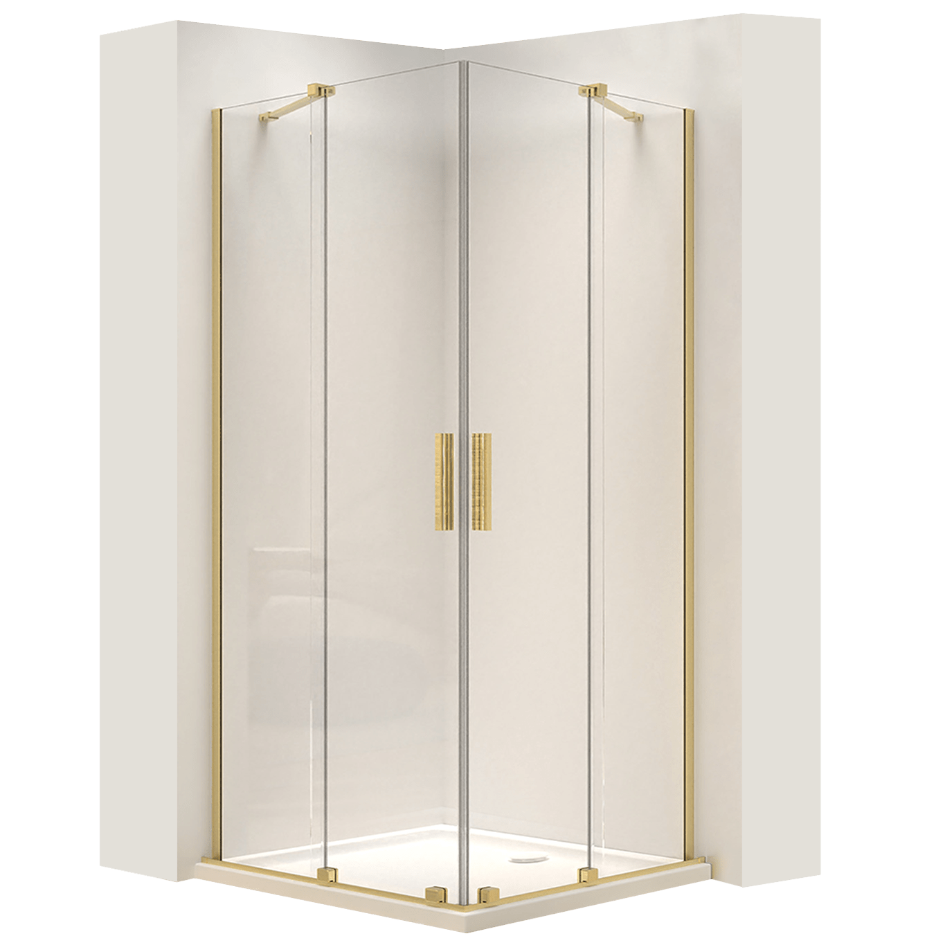 Cabina dus Rea Montana Double 80x100 cm – profil auriu periat