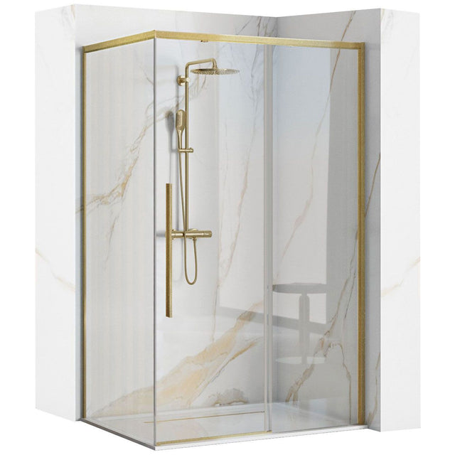 Cabina dus Rea Solar 100x80 cm – profil auriu periat