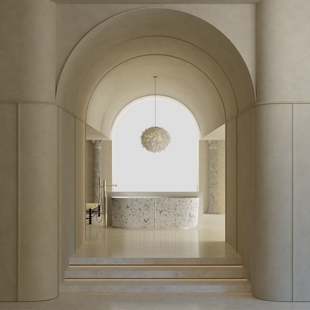 Cada de baie, de perete, 1700x750x550, din compozit, ovala, alb/gri, riflat, MonBlari