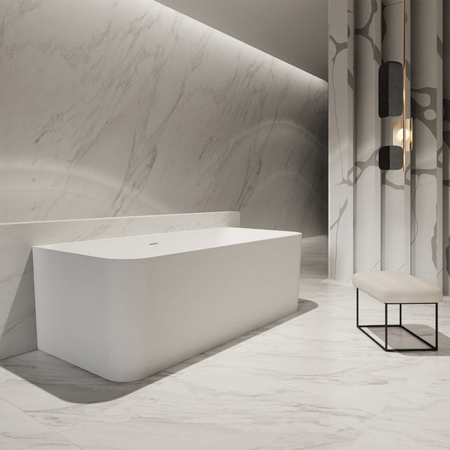 Cada de baie, de perete, 1700x750x550 mm, din compozit, alb, MonBlari