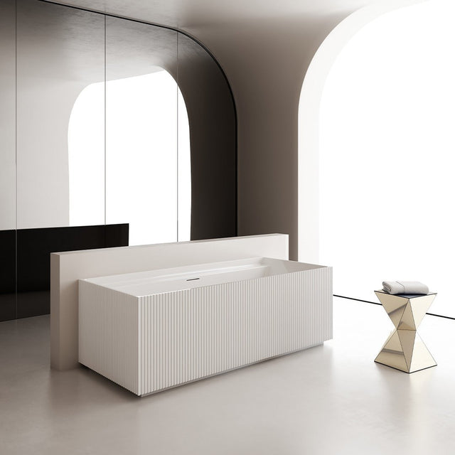 Cada de baie, de perete, 1700x750x580, din acril sanitar, dreptunghiulara, alb lucios, MonBlari