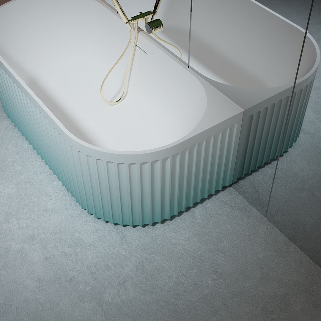 Cada de baie, de perete, 1700x800x550mm, alb, din compozit, ovala, finisaj mat, MonBlari