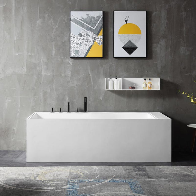 Cada de baie, de perete, 1850x850x550 mm, din compozit, dreptunghiulara, alb,  MonBlari