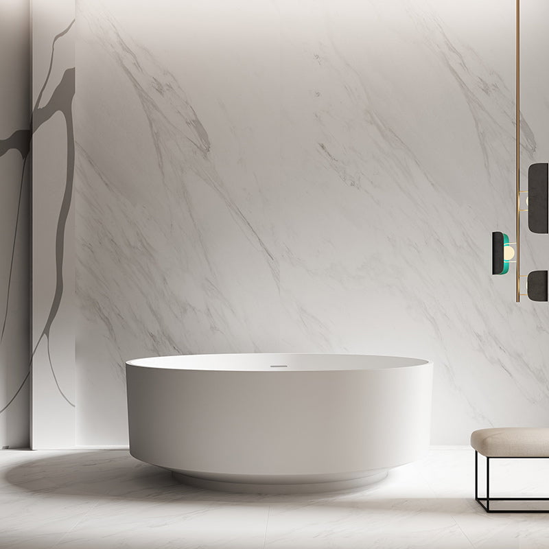 Cada de baie, freestanding, 1500x1500x550 mm, din compozit, rotund, alb, MonBlari