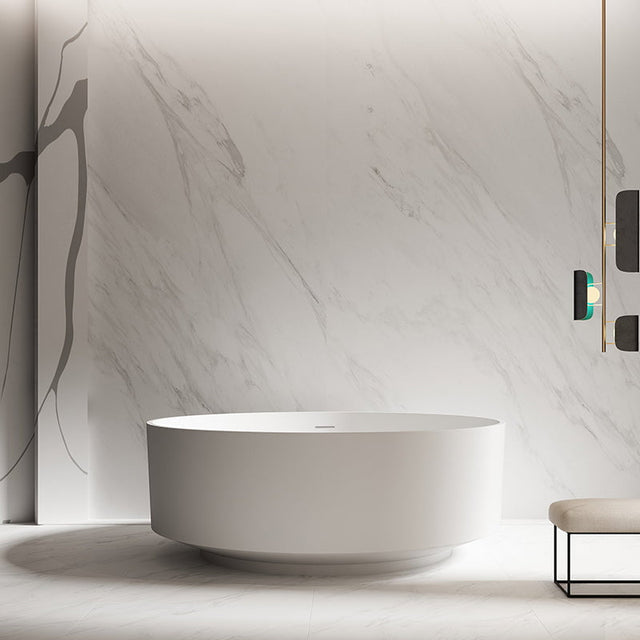 Cada de baie, freestanding, 1500x1500x550 mm, din compozit, rotund, alb, MonBlari