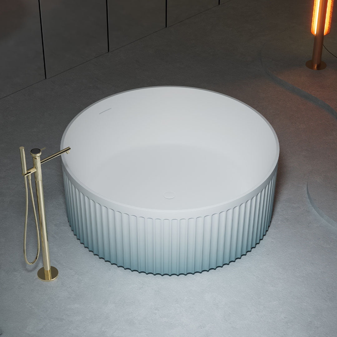 Cada de baie, freestanding, 1500x1500x550mm, alb, din compozit, rotunda, finisaj mat, MonBlari