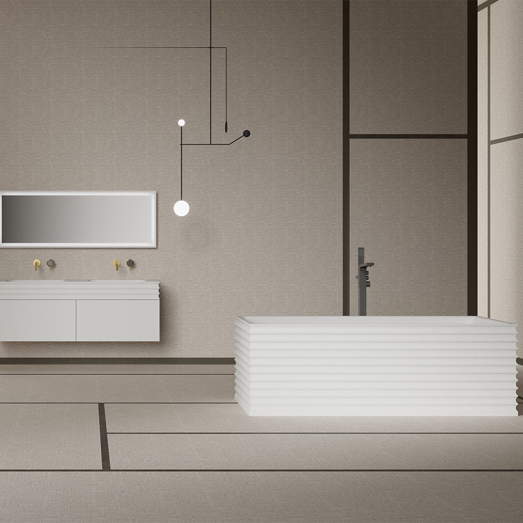 Cada de baie, freestanding, 1500x750x550, din compozit, dreptunghiulara, alb, MonBlari