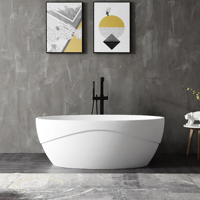 Cada de baie, freestanding, 1500x750x550 mm, din compozit, oval, alb, MonBlari