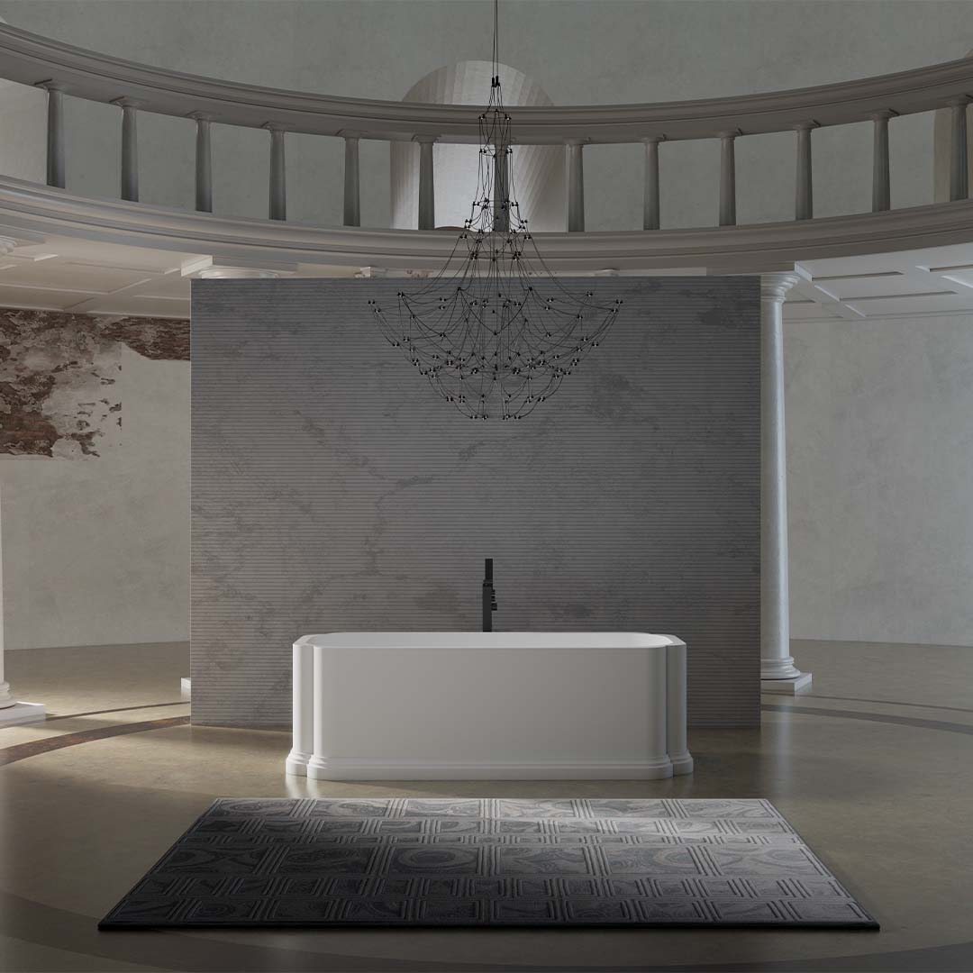Cada de baie, freestanding, 1556x806x550 mm, alb mat, compozit, forma ovala, MonBlari Chloe