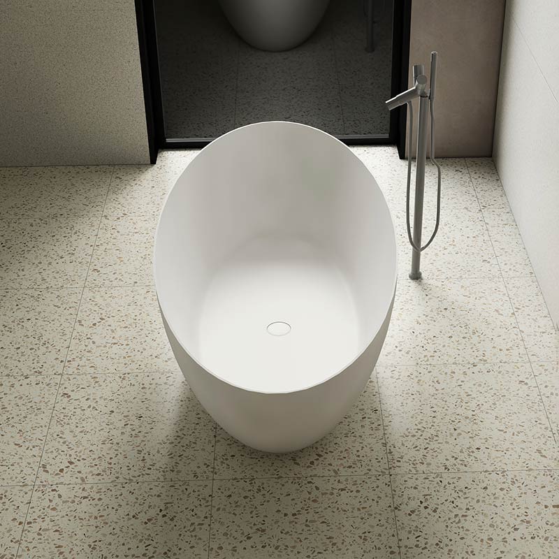 Cada de baie, freestanding, 1600x750x520 mm, din compozit, ovala, alb, MonBlari