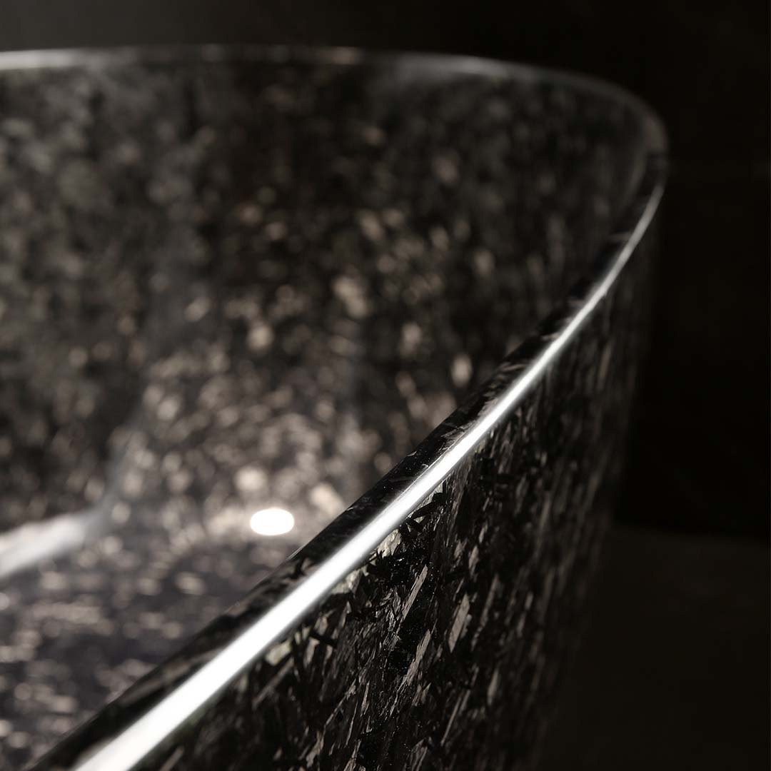Cada de baie, freestanding, 1600x750x550 mm, negru, din fibra de carbon Mozaic, MonBlari