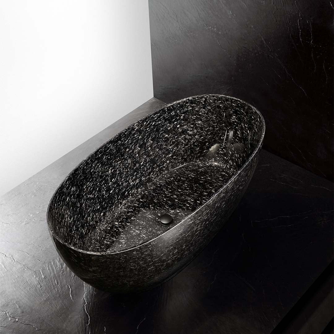 Cada de baie, freestanding, 1600x750x550 mm, negru, din fibra de carbon Mozaic, MonBlari