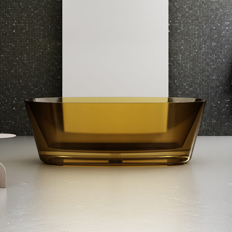 Cada de baie, freestanding, 1600x800x550, din rasina, ovala, auriu transparent, MonBlari