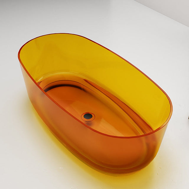 Cada de baie, freestanding, 1600x800x550, din rasina, ovala, portocaliu transparent, MonBlari