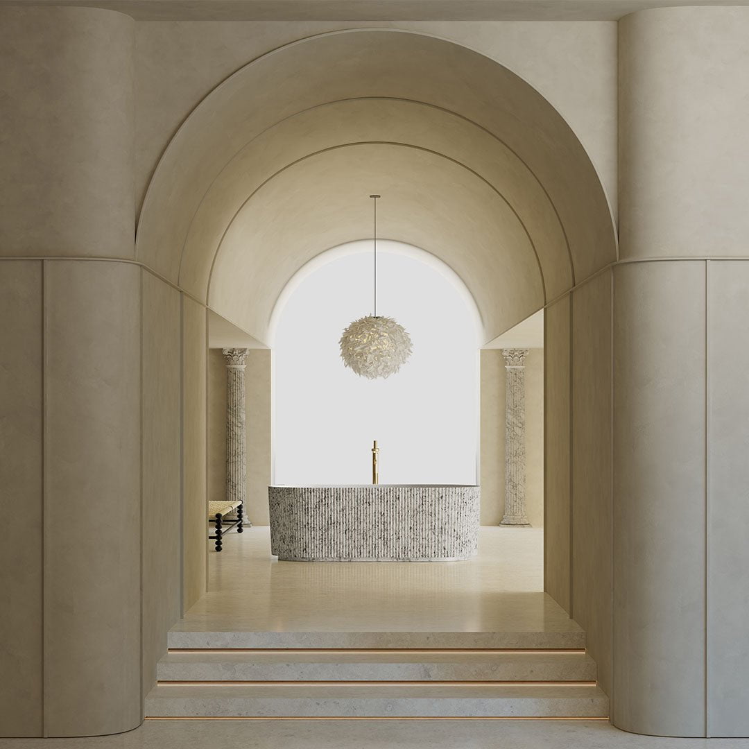 Cada de baie, freestanding, 1700x750x550, din compozit, ovala, alb/gri, riflat, MonBlari