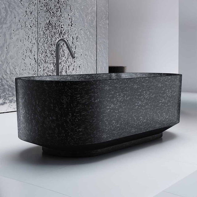 Cada de baie, freestanding, 1700x780x550 mm, negru, din fibra de carbon Mozaic, forma ovala, MonBlari