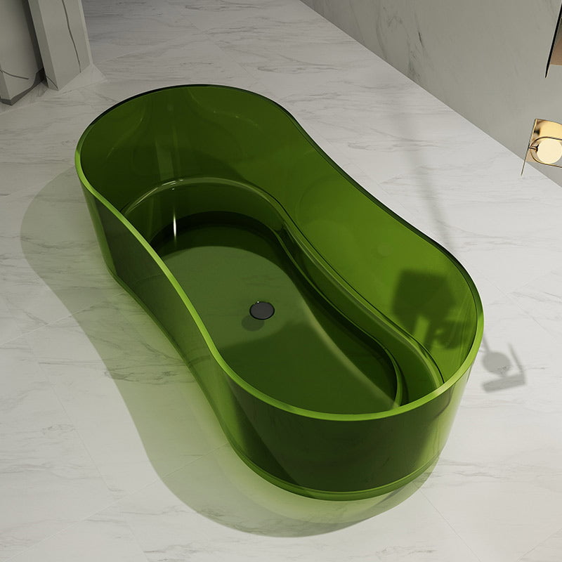 Cada de baie, freestanding, 1700x800x550, din rasina, ovala, verde transparent, MonBlari