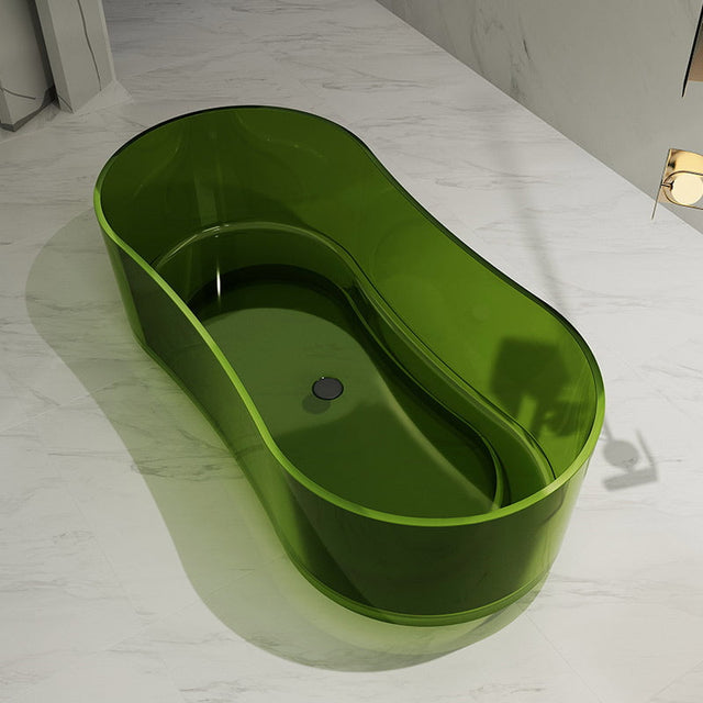 Cada de baie, freestanding, 1700x800x550, din rasina, ovala, verde transparent, MonBlari
