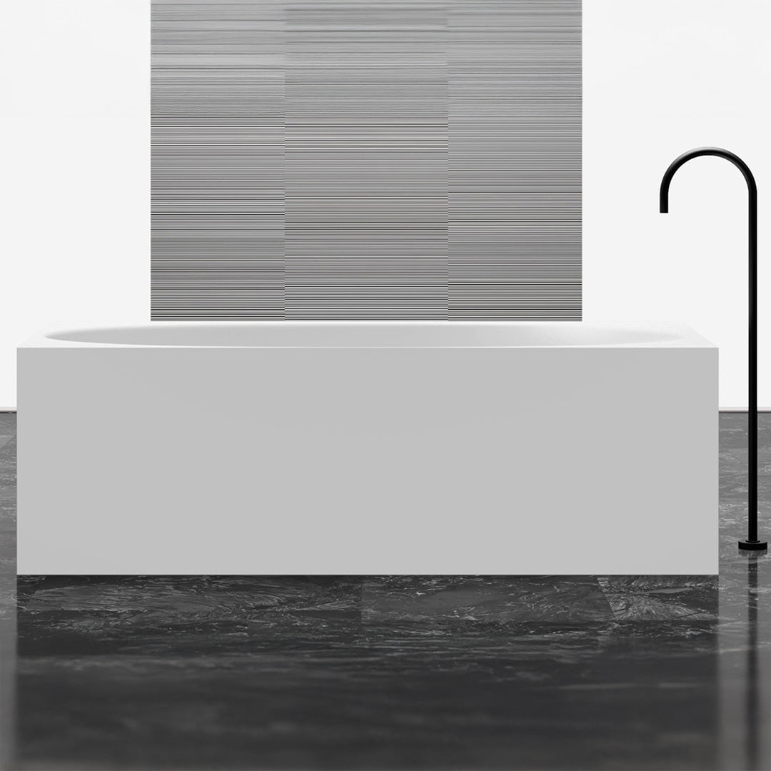 Cada de baie, freestanding, 1700x800x550 mm, din compozit, dreptunghiulara, alb mat, MonBlari