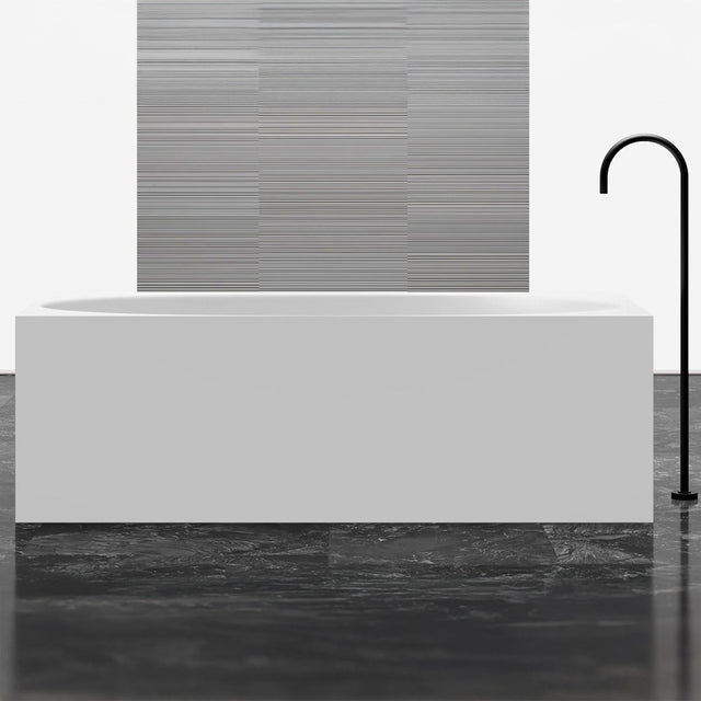 Cada de baie, freestanding, 1700x800x550 mm, din compozit, dreptunghiulara, alb mat, MonBlari