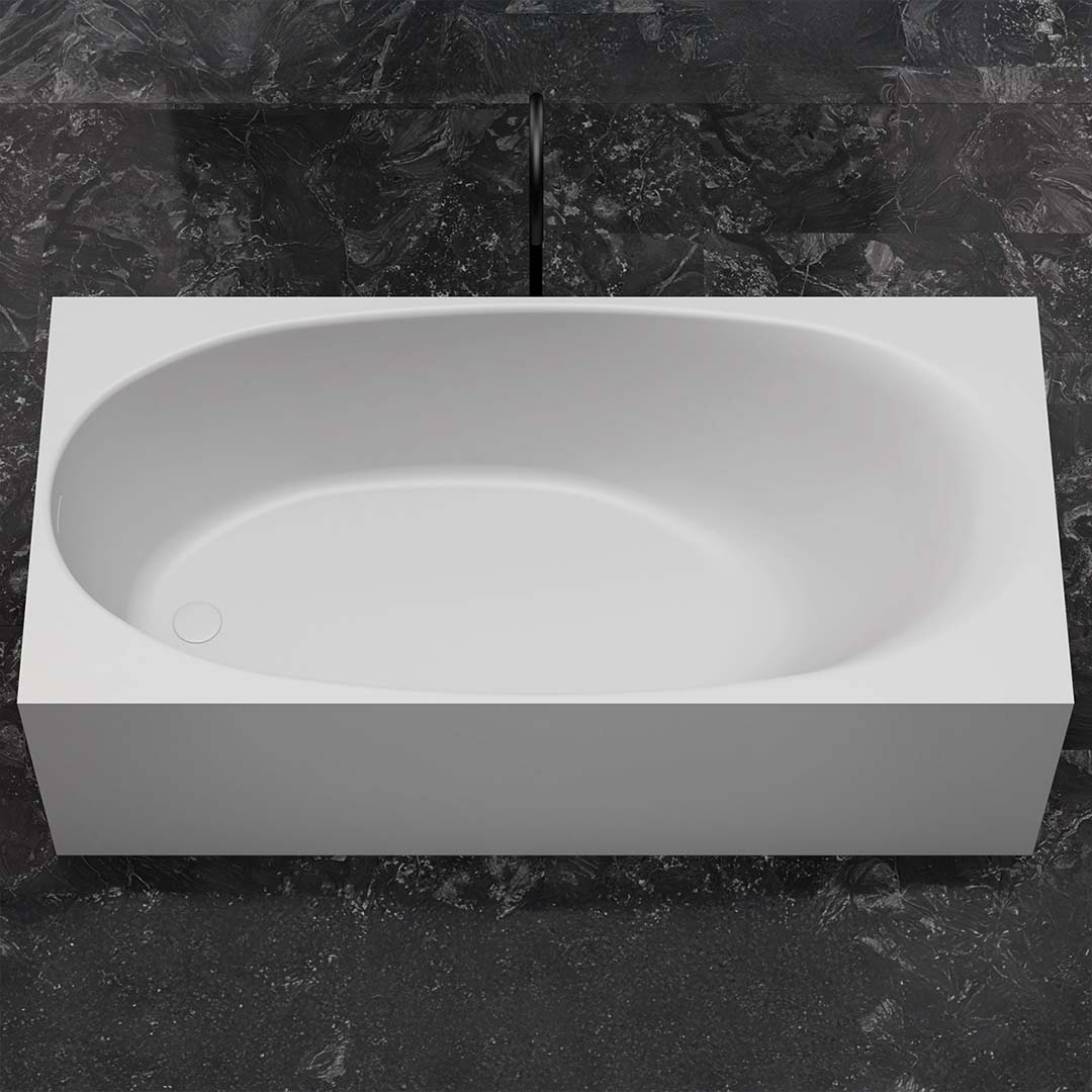 Cada de baie, freestanding, 1700x800x550 mm, din compozit, dreptunghiulara, alb mat, MonBlari