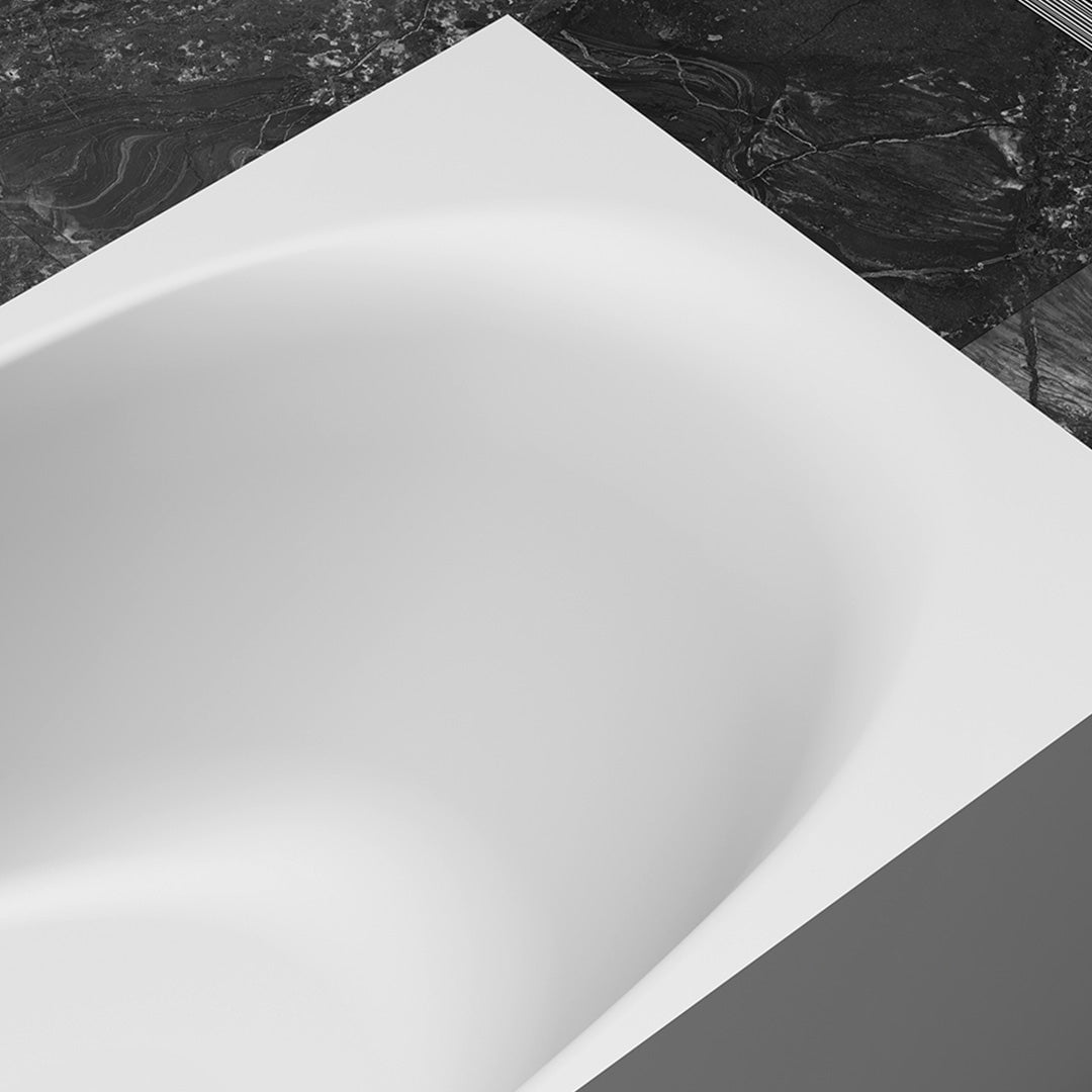 Cada de baie, freestanding, 1700x800x550 mm, din compozit, dreptunghiulara, alb mat, MonBlari