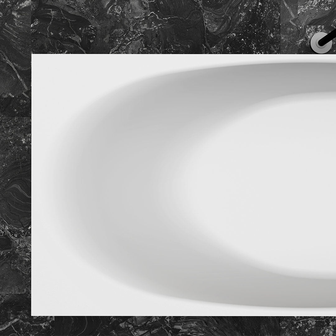 Cada de baie, freestanding, 1700x800x550 mm, din compozit, dreptunghiulara, alb mat, MonBlari