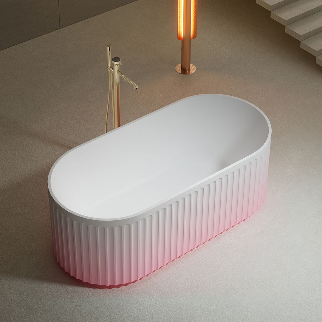 Cada de baie, freestanding, 1700x800x550mm, alb, din compozit, ovala, finisaj mat, MonBlari