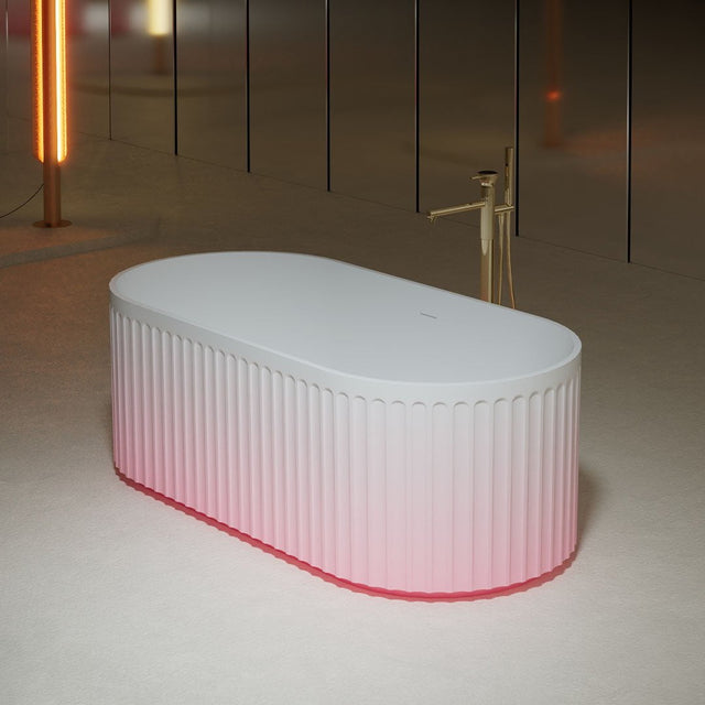 Cada de baie, freestanding, 1700x800x550mm, alb, din compozit, ovala, finisaj mat, MonBlari